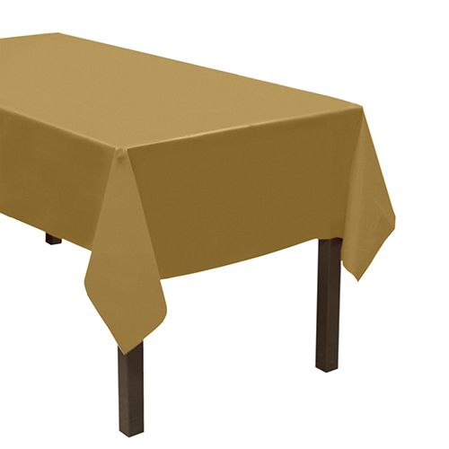 Gold Rectangular Plastic Table Cover (54&quot; X 108&quot; )