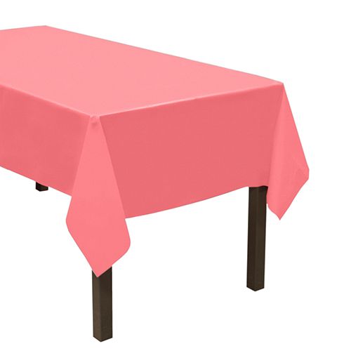 Pink Rectangular Plastic Table Cover (54&quot; X 108&quot; )