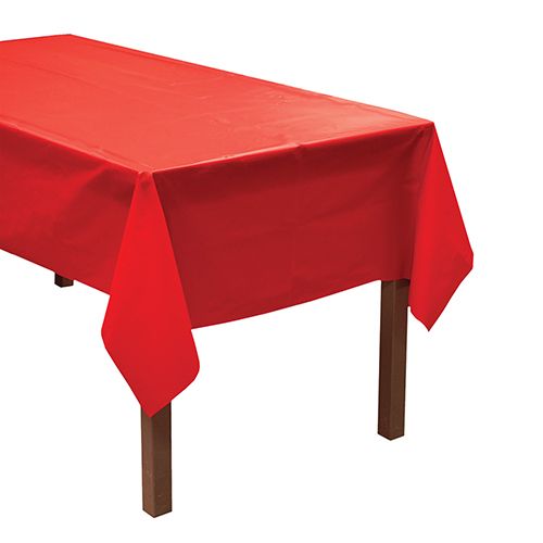 Red Rectangular Plastic Table Cover (54&quot; X 108&quot; )