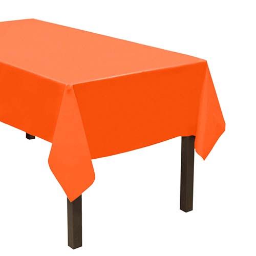 Orange Rectangular Plastic Table Cover (54&quot; X 108&quot; )