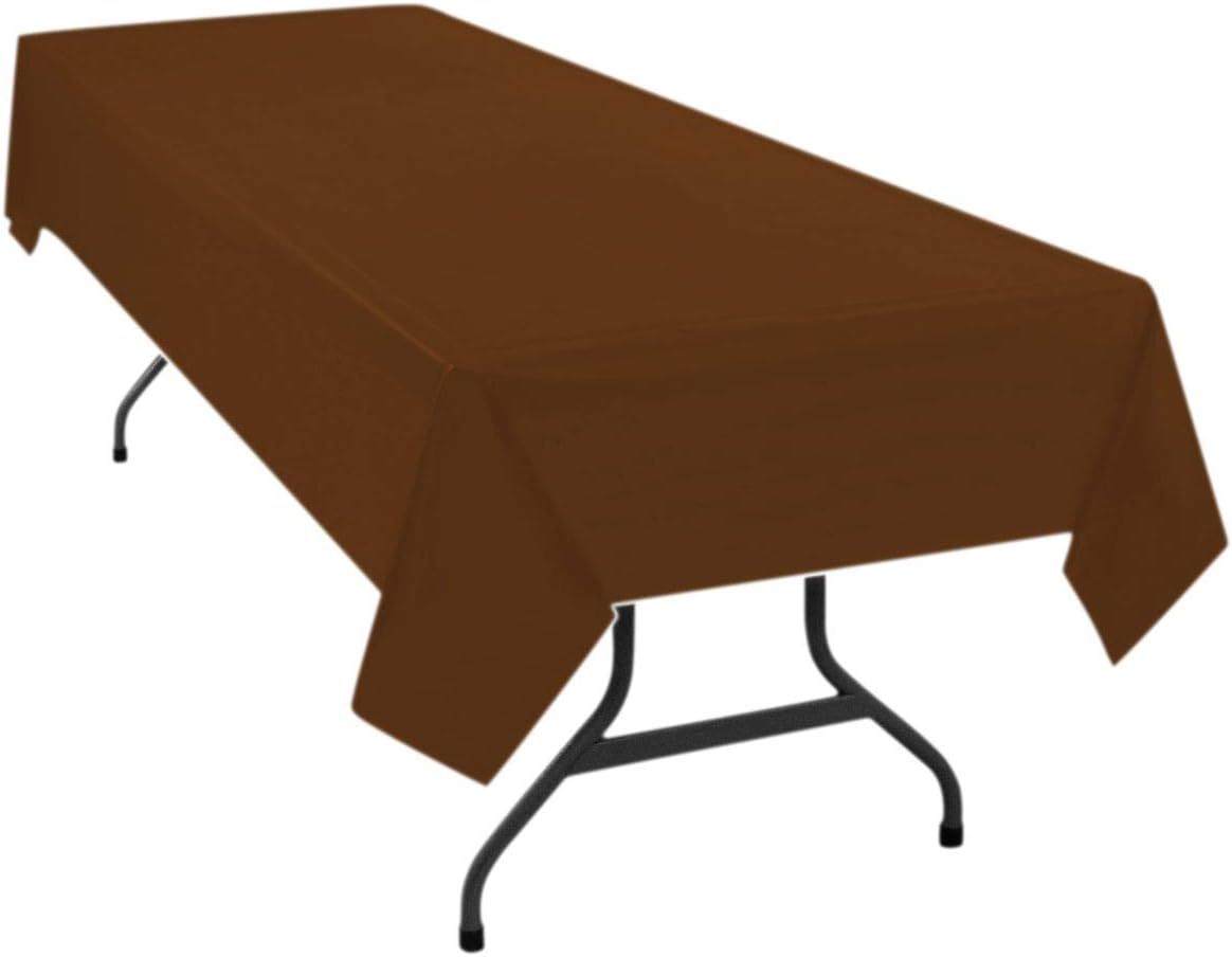 Chocolate Rectangular Plastic Table Cover (54&quot; X 108&quot; )
