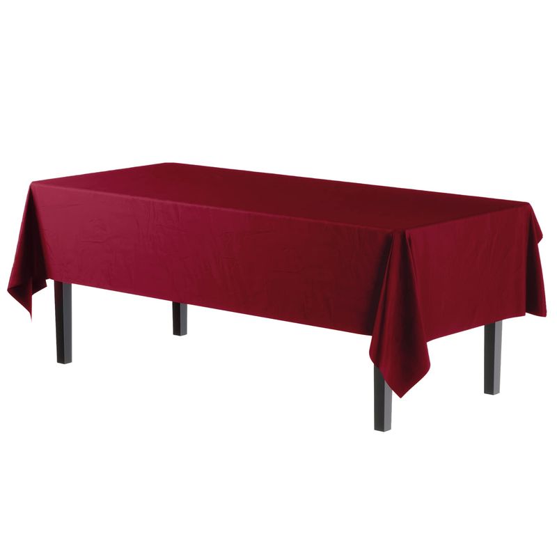 Burgundy Rectangular Plastic Table Cover (54&quot; X 108&quot; )