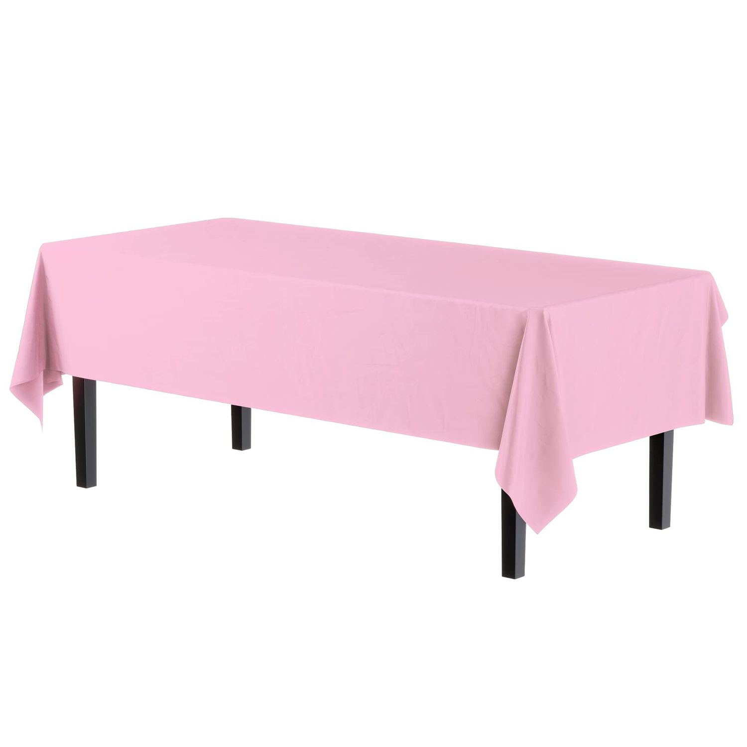 Matte Pink Rectangular Plastic Table Cover (54&quot; X 108&quot; )