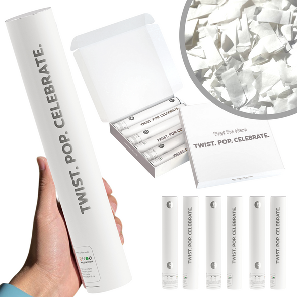 Wedding Biodegradable White 12&quot; Confetti Cannon