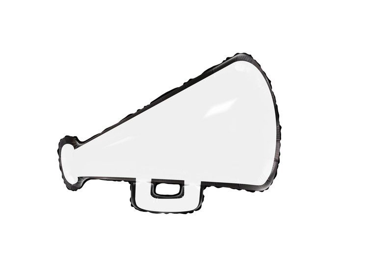 White Cheer Megaphone Balloon 27&quot;