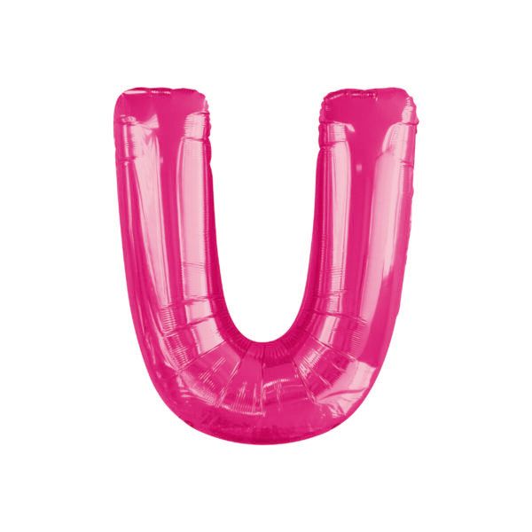34&quot; Letter U Hot Pink
