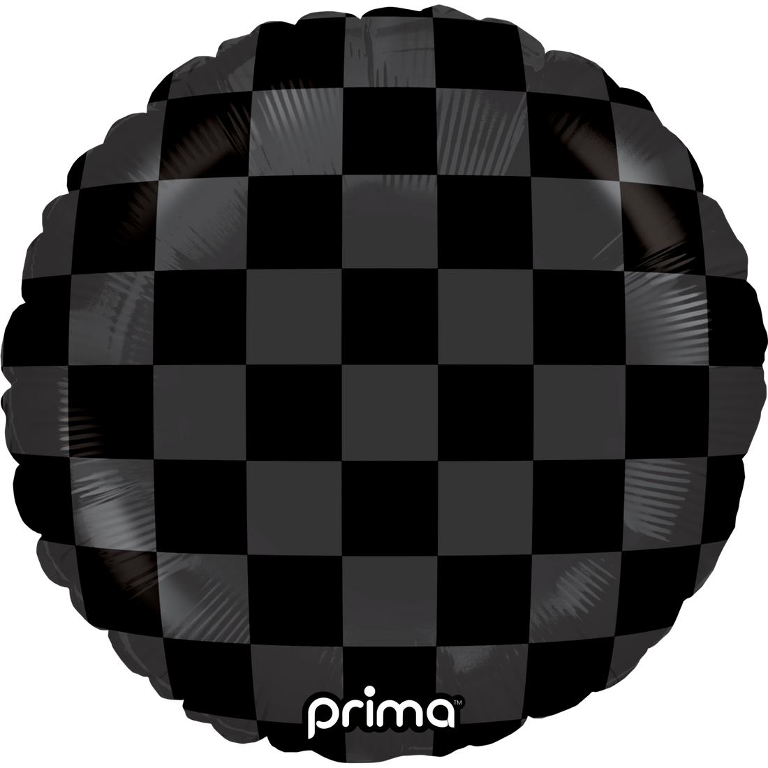 18&quot; Round Black Shiny &amp; Matte Checker Print