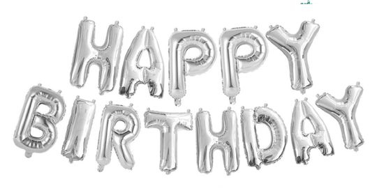 14&quot; Silver Happy Birthday Banner