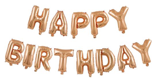 14&quot; Rose Gold Happy Birthday Banner