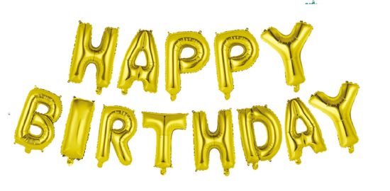 14&quot; Gold Happy Birthday Banner