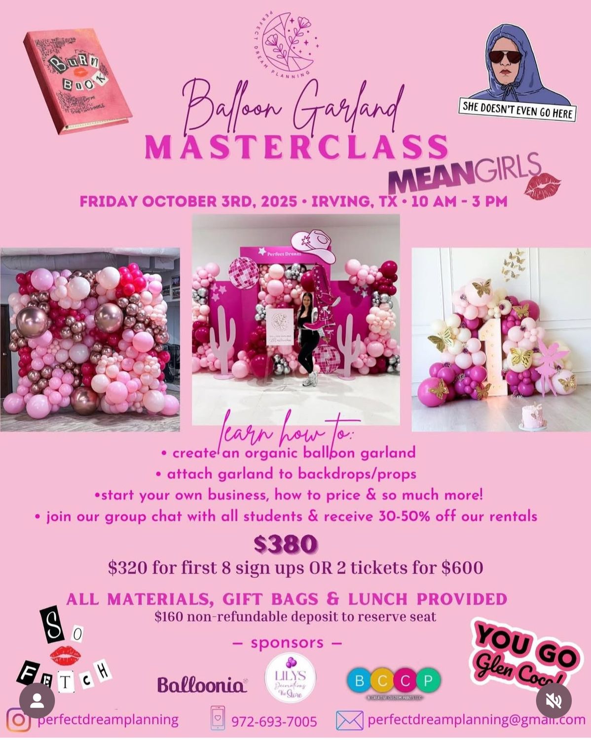 Perfect Dream Planning Balloon Garland Masterclass October 3rd 2025