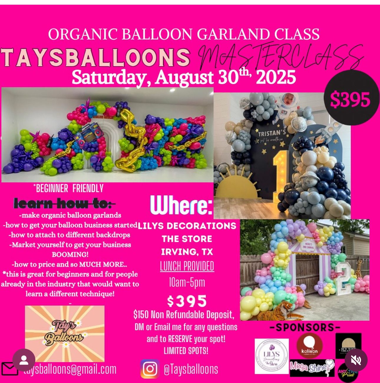Taysballoons Masterclass August 30th 2025