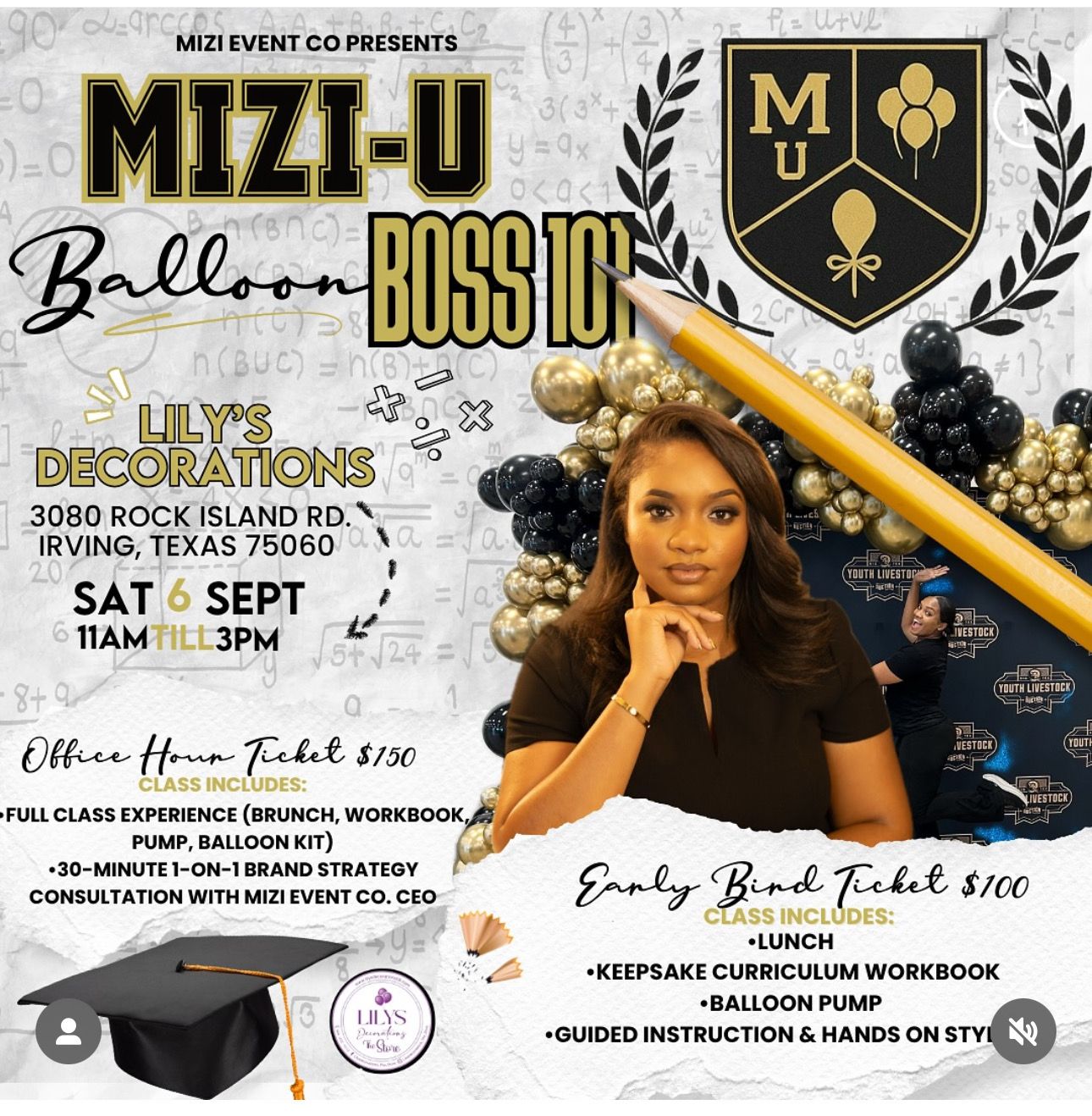MIZI-U: Balloon Boss 101, a hands-on workshop September 6 2025 $150 Non Refundable Deposit