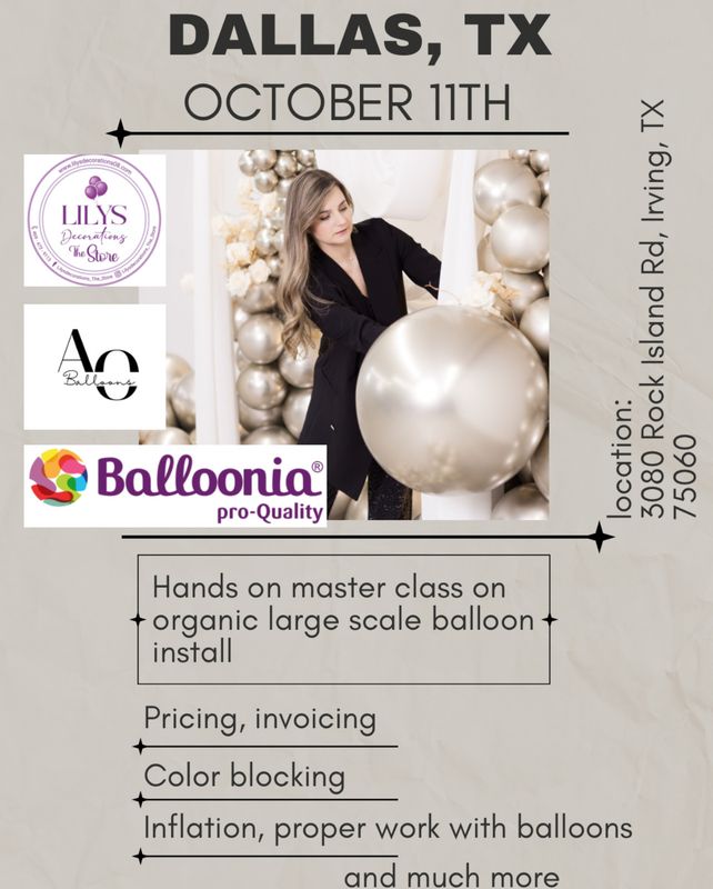 AO Balloons Hands on Masterclass October 11th