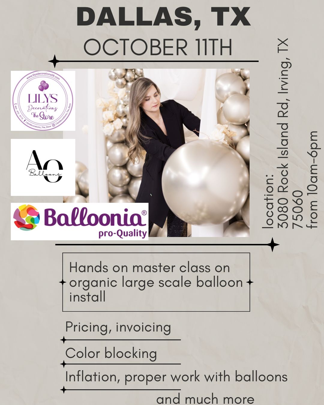 AO Balloons Hands on Masterclass October 11th
