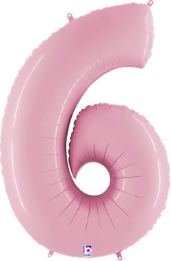 34&quot; Betallic Number 6 Pastel Pink Megaloon
