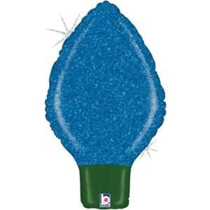 22&quot; Blue Glitter Lightbulb