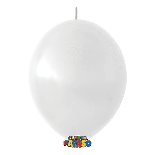 Globos Payaso 12" Linking Decorator White (50 Per Bag)
