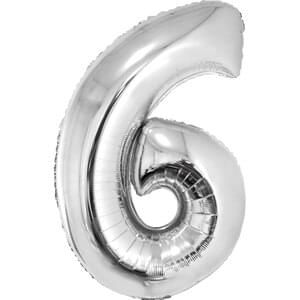 34" Number 6 Silver