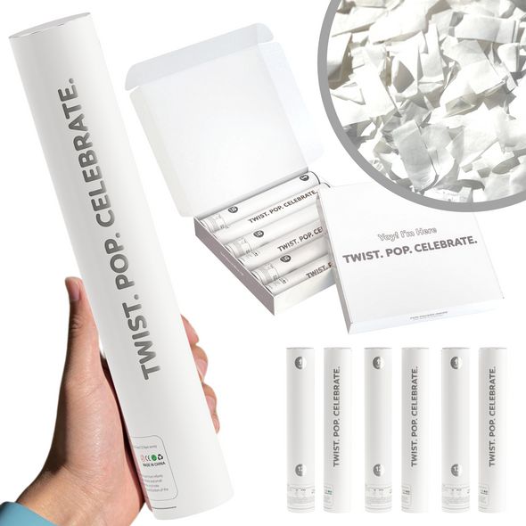 Wedding Biodegradable White 12" Confetti Cannon