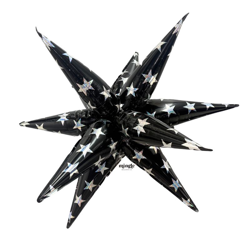 Charmed: Black Sparkle Starburst 40"