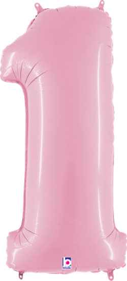 34" Betallic Number 1 Pastel Pink Megaloon
