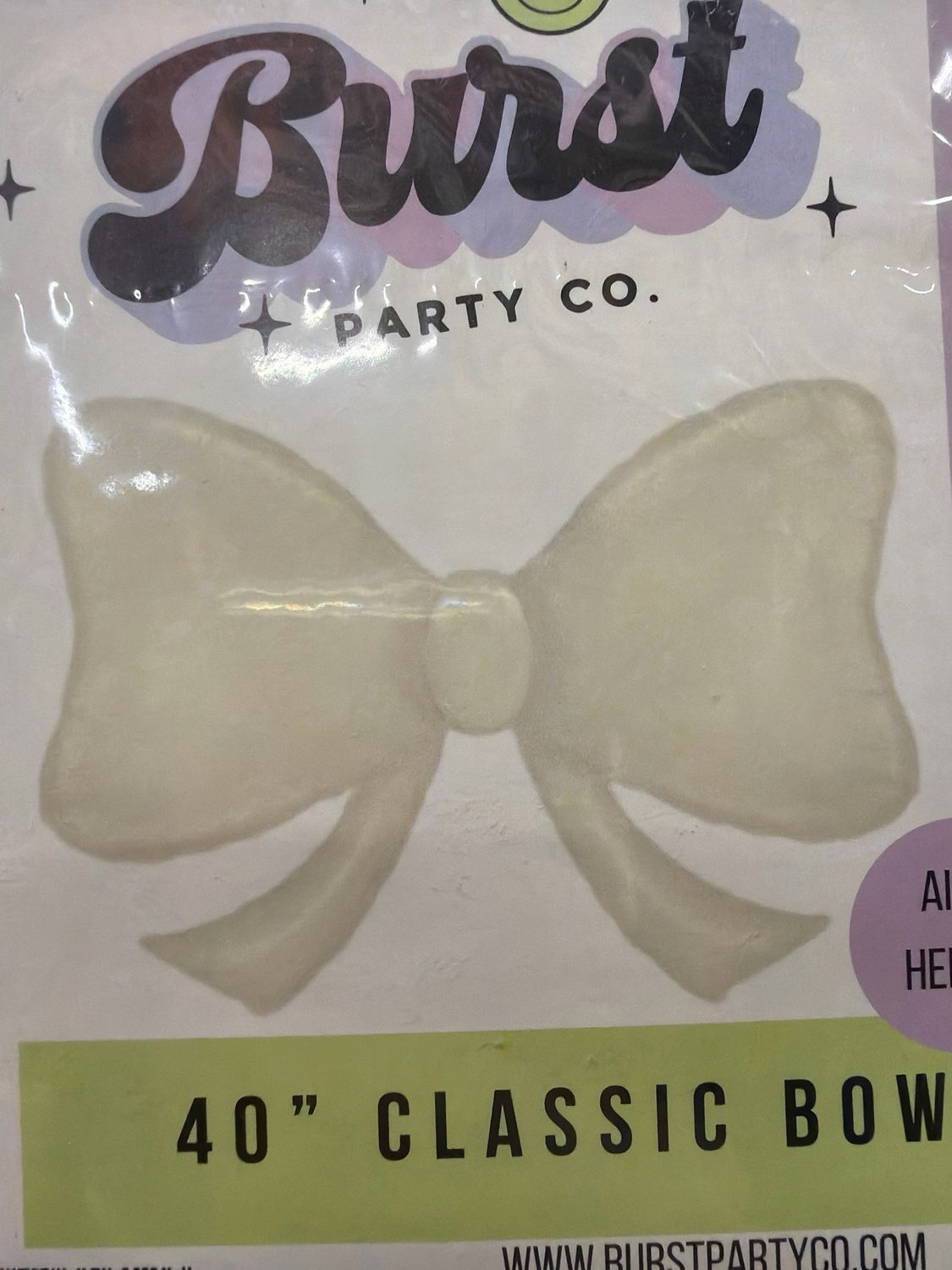 White Sand Bow Balloon 40"