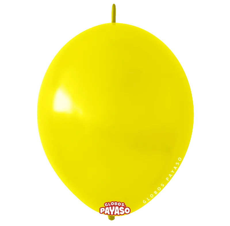 Globos Payaso 12" Linking Pastel Designer Yellow (50 Per Bag
