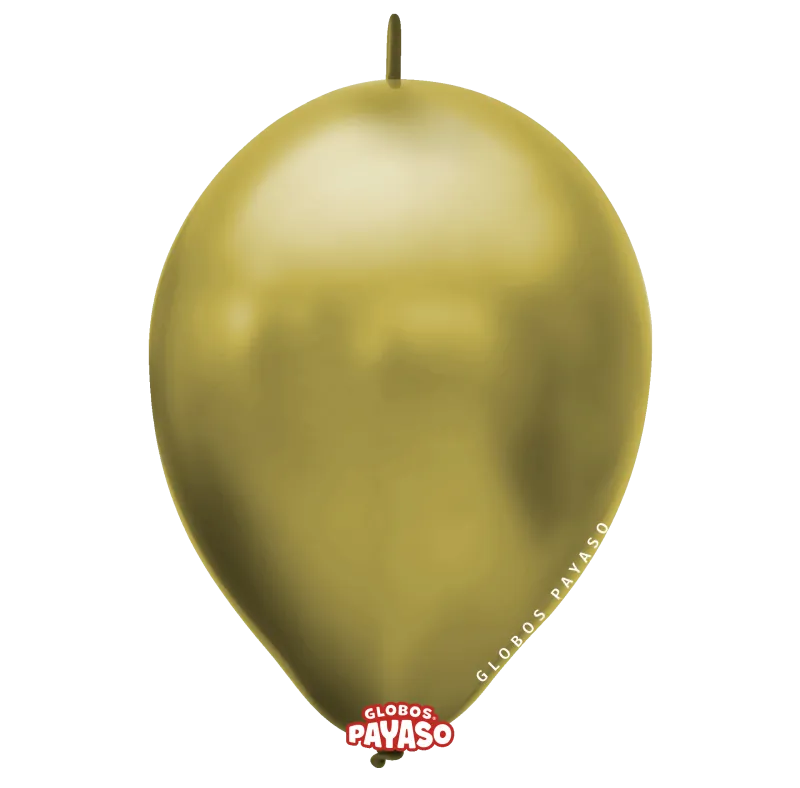 Globos Payaso 12" Linking Metallic Gold (50 Per Bag
