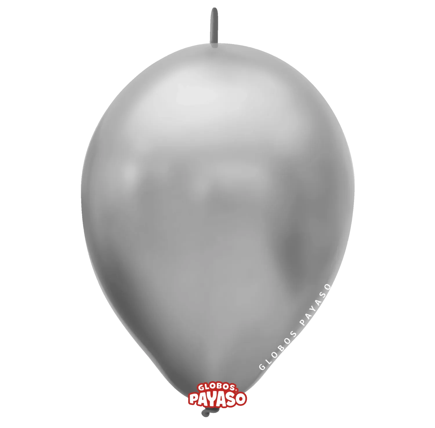 Globos Payaso 12" Linking Metallic Silver (50 Per Bag