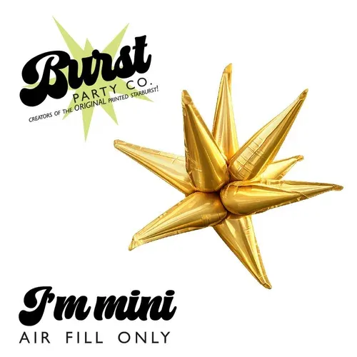 Mini Gold Starburst Balloon 12"
