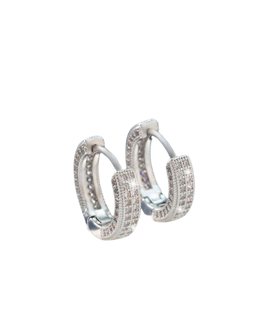 Diamanté huggie silver
