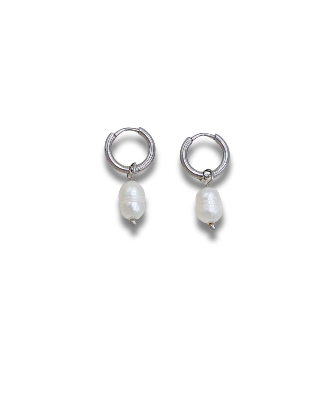 Mini Pearly Hoop Earring - Silver