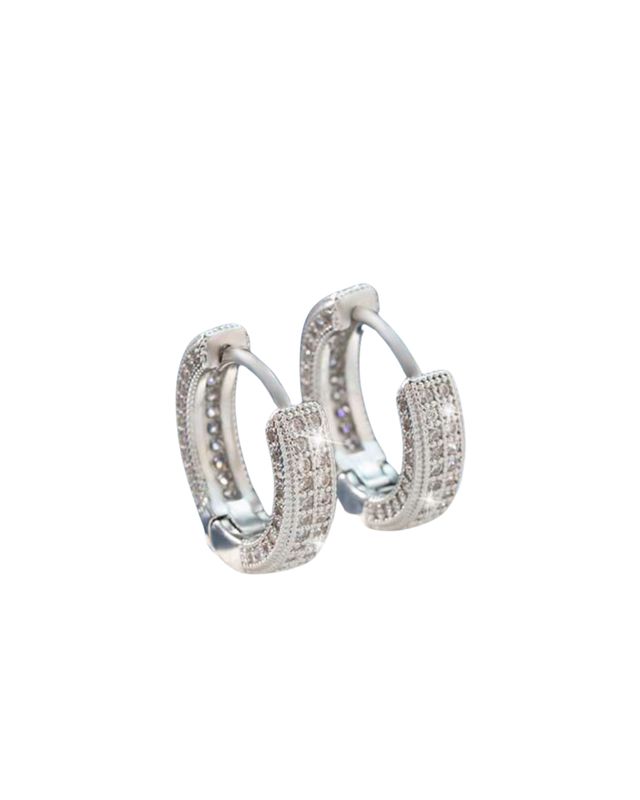 Diamanté huggie silver
