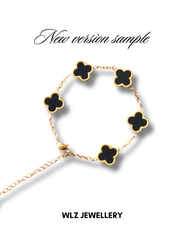 Sample Clover Bracelet - Gold &amp; Black