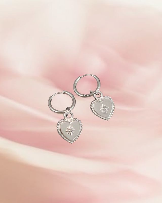 Sweetheart Earrings Silver