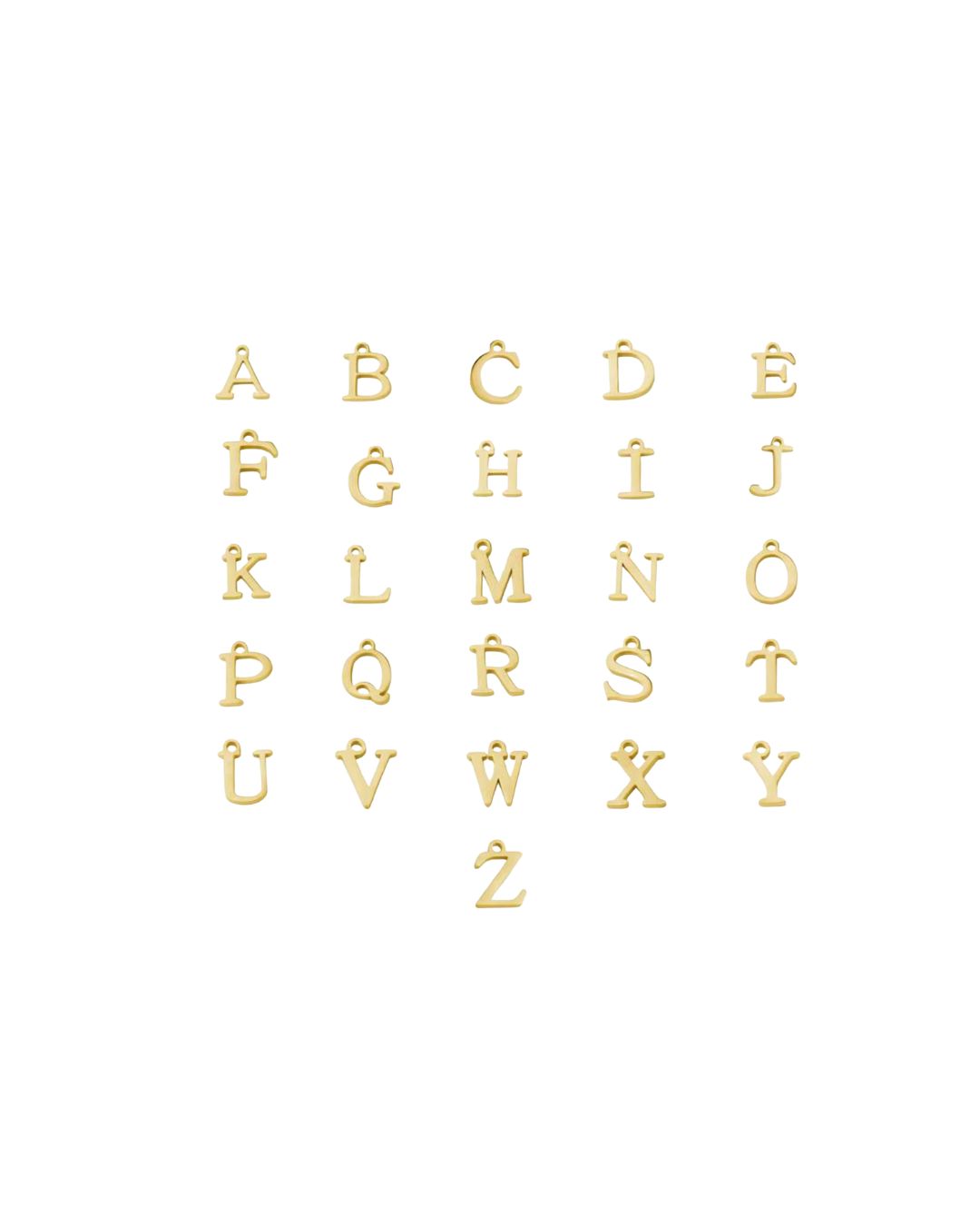 Plain Initial Necklaces Gold