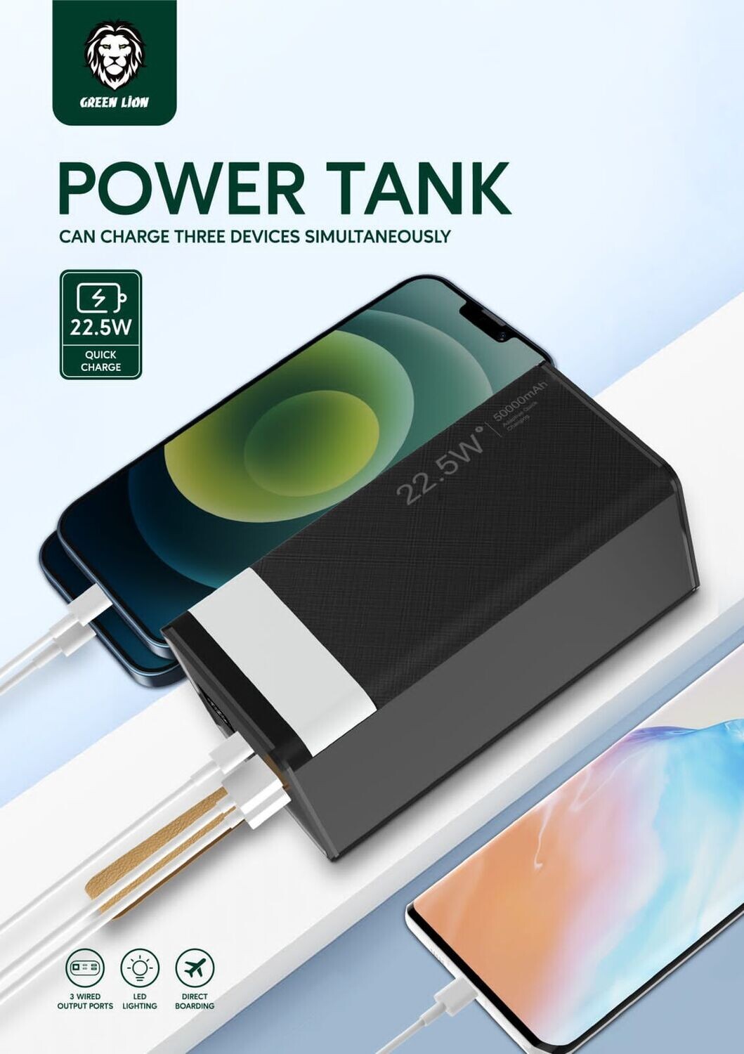 GREEN | GNTPB50KBK | | 50,000 |mAh Multi-port Power-Tank With Intelligent Digital Display | 22.5 | WATT