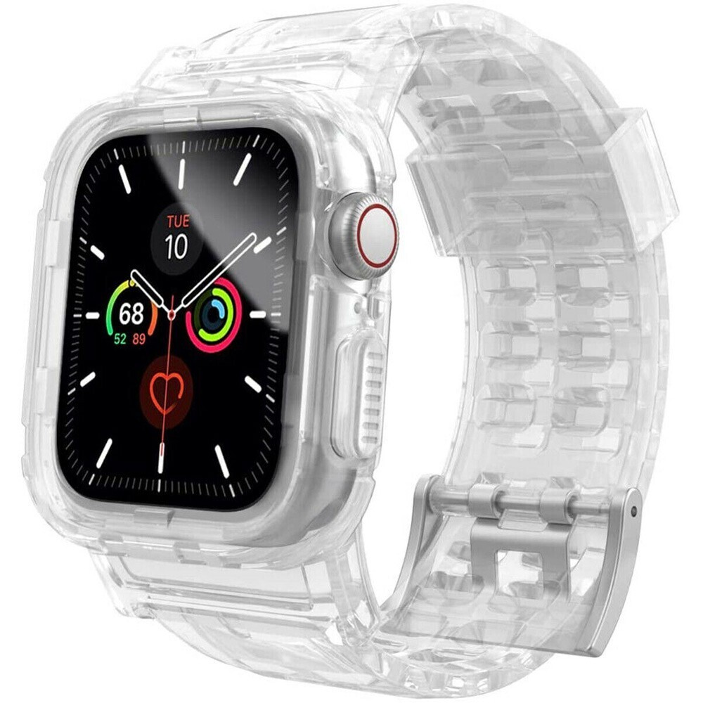 Green Ultra Transparent TPU Watch Band With Case 40mm / 42mm For Apple Watch 4 And 5, Clear