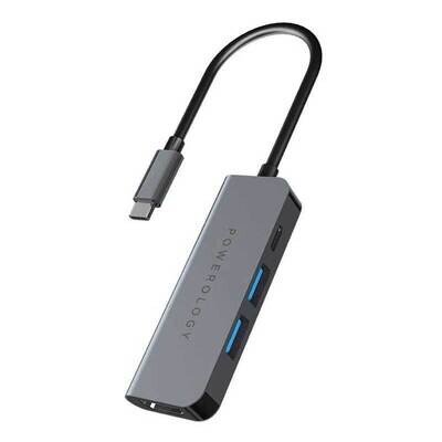 Powerology 4 in 1 USB-C HUB with HDMI &amp; USB 3.0 30W P4CHBGY