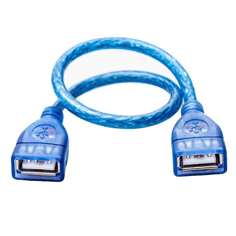 ‏Dual USB 2.0 Female to Female AF/AF Plug Extension Extender Cable