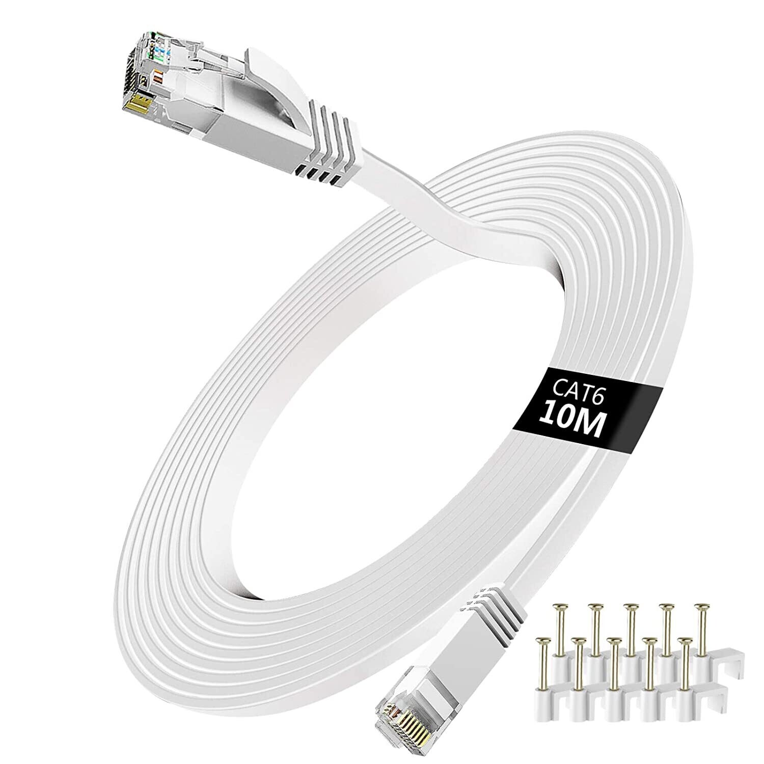 Cat6 Ethernet Cable, 10 Meter High Speed, Network Cable Internet Cable RJ45 Cable LAN Wire
