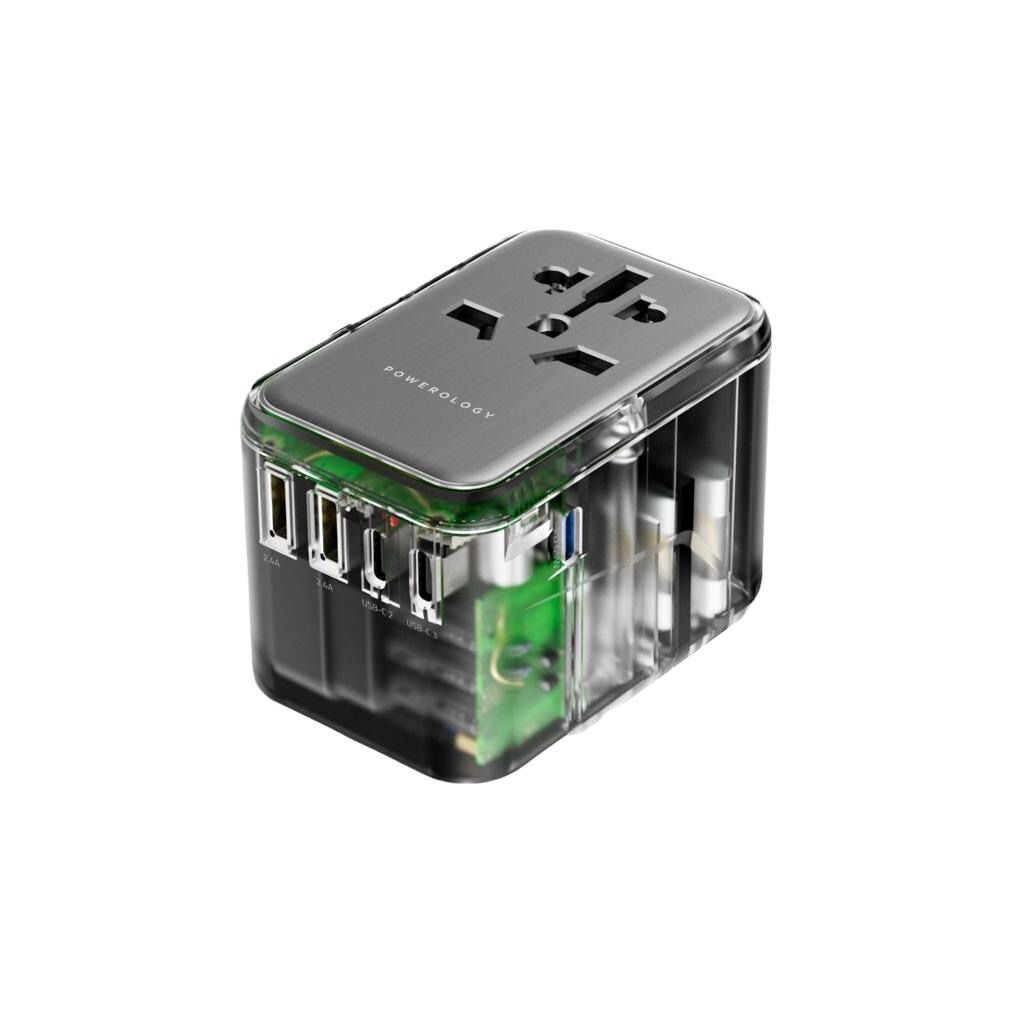 Powerology 65W PD Universal Multi-Port Travel Adapter