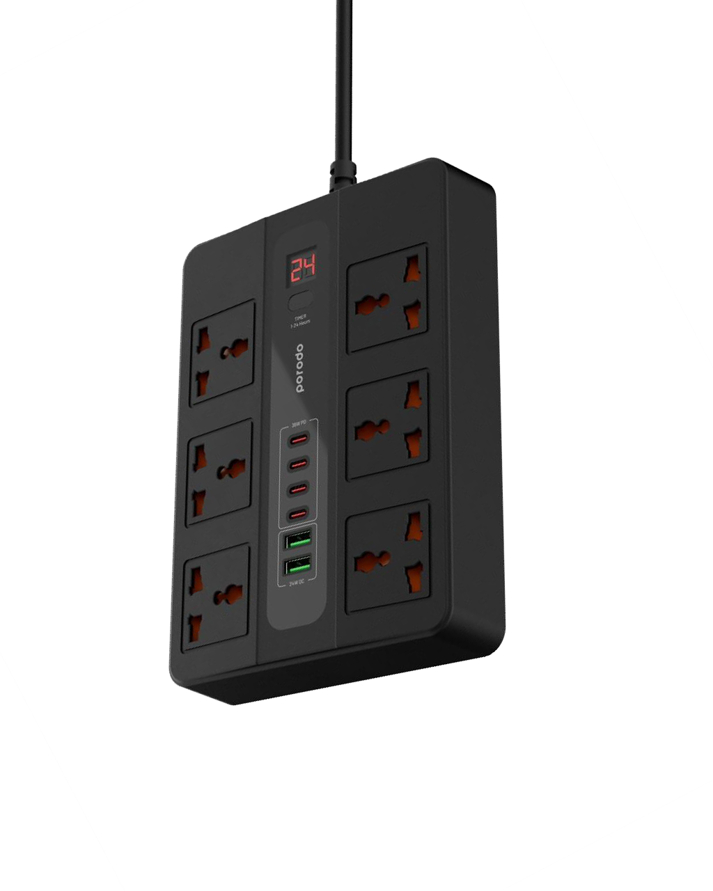 Porodo Multi-Port Super Hub 4 USB-C &amp; 2 USB-A Ultimate Home &amp; Office Kit - 2m -