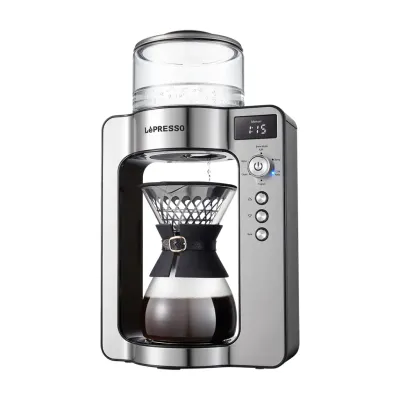 ماكينة تحضير القهوة الأوتوماتيكية Lepresso Artisan Brew بتقنية التقطير مع نظام تقطير دوار وإعدادات قابلة للتخصيص - فضي