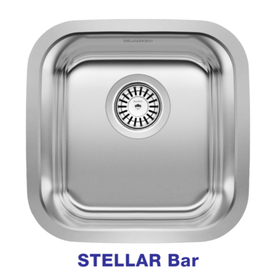 BLANCO Stellar Single Bowl Stainless Steel Undermount Bar Sink 15