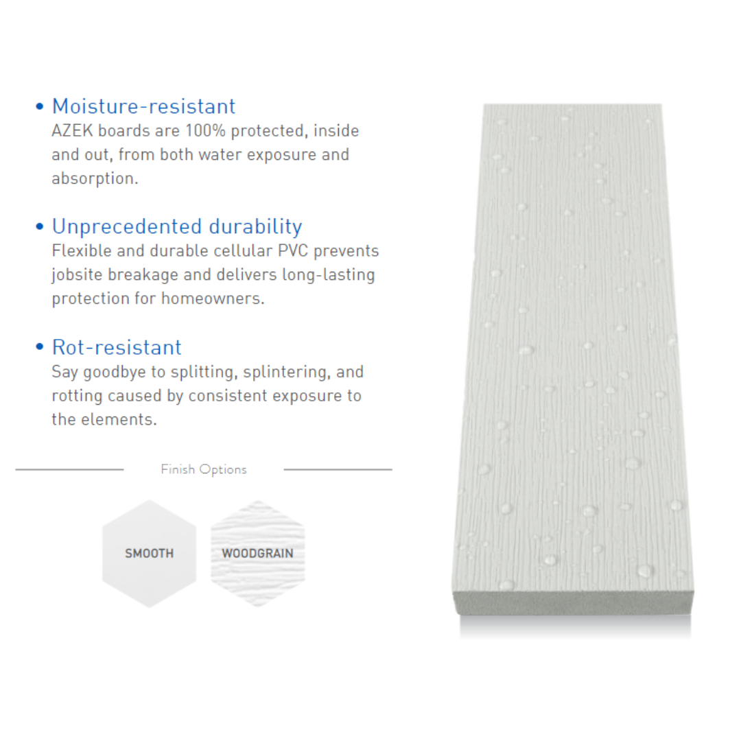 AZEK AZEK Moulding PVC 8-ft Brick Mould AZM-180 (Actual Size: 1 1