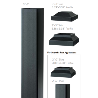 TIMBERTECH Impressions Rail Express 3 in. x 3 in. x 38 in. Post Kits - Dark Bronze