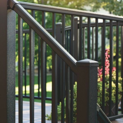 TIMBERTECH Impression Rail Kit Level Rail 8 ft. x 42 in. - Black