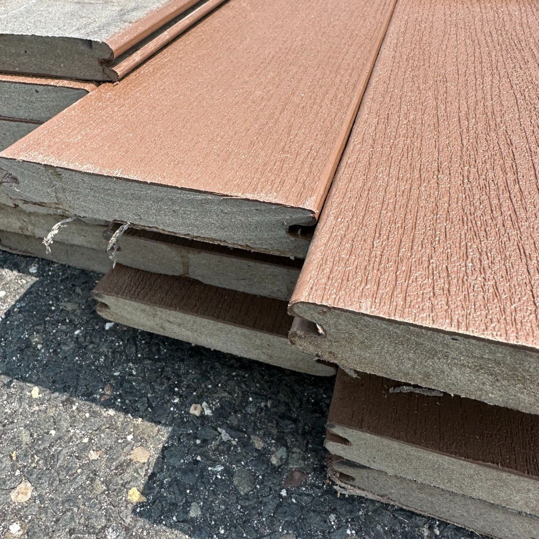 TIMBERTECH 1 in. x 6 in. x 16 ft. Grooved Deck Board - Dark Teak (Full) *SECONDS QUALITY*